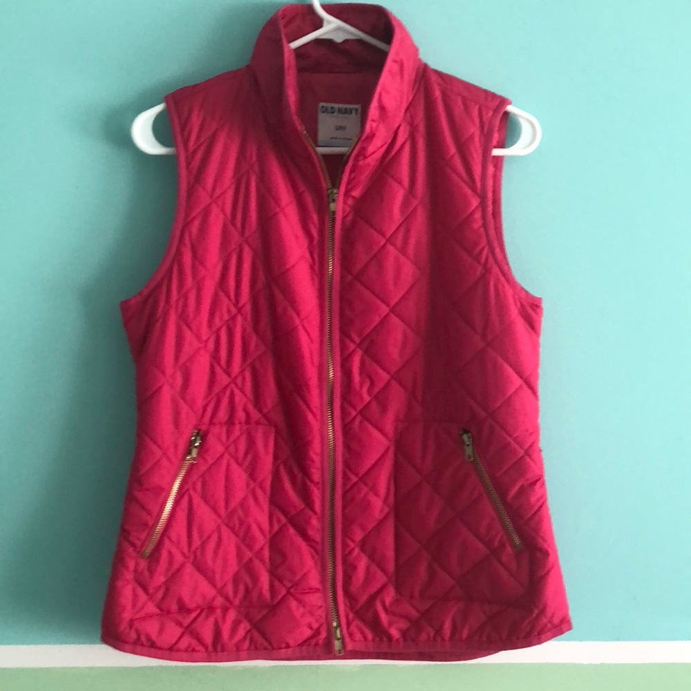 OLD NAVY - pink quilted puffer vest